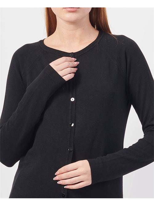 Cardigan MDM avec boutons en viscose mélangée MADEMOISELLE DU MONDE | F74-5058NERO